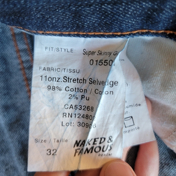 Naked and Famous (Super Skinny Guy) Blue Jeans - Picture 3 of 5